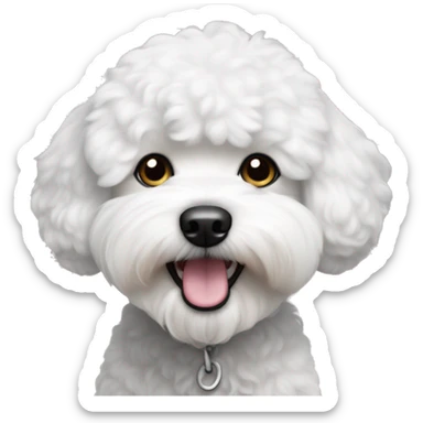 A black and white bichon frise dog sticker