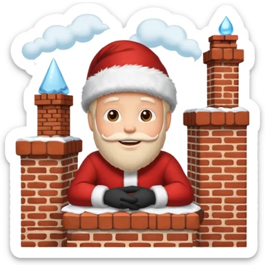 Cristmas male sit down on a chimney sticker