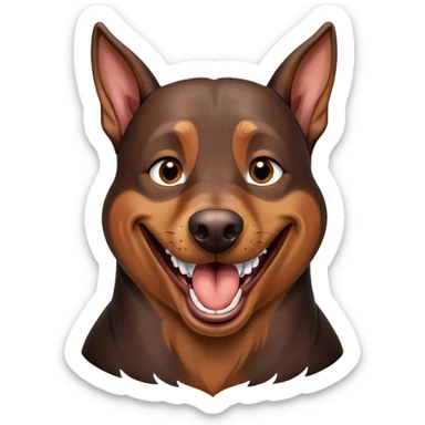 Doberman laughing hysterically with tears coming from both eyes sticker