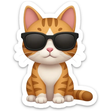 Cat wearing sunglasses sticker