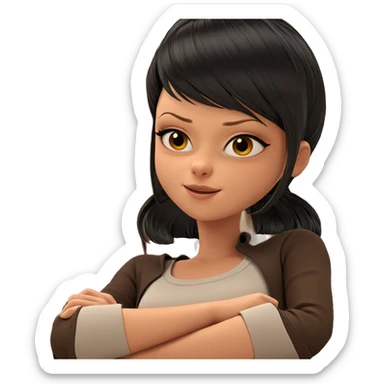 smiling girl in library sticker