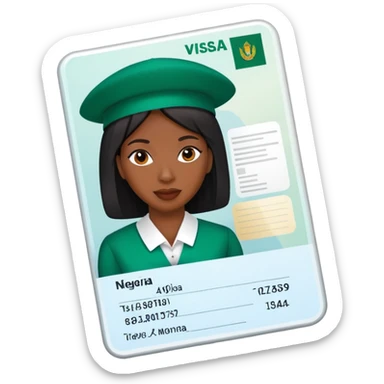 Nigeria, travel visa, with black woman photo on it. sticker