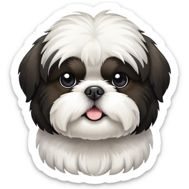 Shih tzu black and white sticker