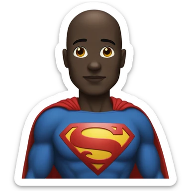 Dark skin bald superman sticker