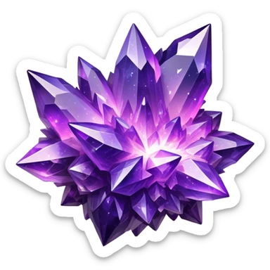 Jagged Amethyst Nebula Galaxy Crystal Cluster sticker
