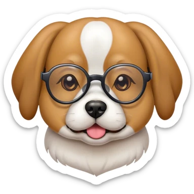 Dog wearing ah glasses  sticker