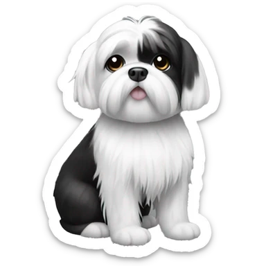 Black and white shitzu sticker