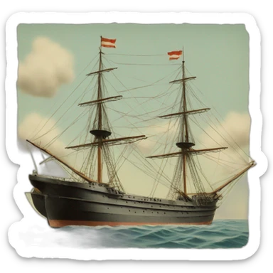 netherlands ship 1940s sticker