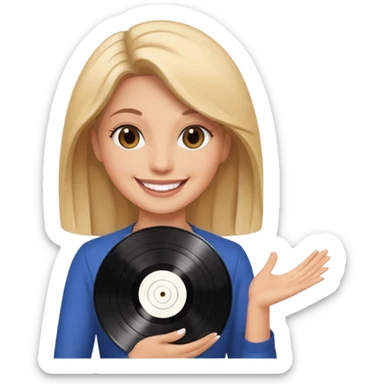 Vinyl Record Collector woman sticker