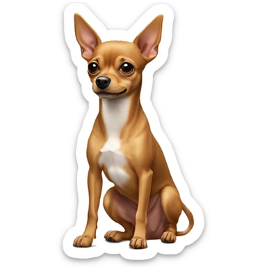 Small light brown Miniature Pinscher mix Azawakh mix Chihuahua  sticker