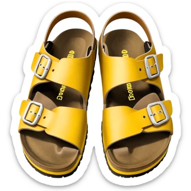 Yellow Birkenstock sandals sticker