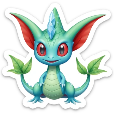 Icy Snowy frost flaky celebi-Salamence-Grovyle-creature (full body) sticker