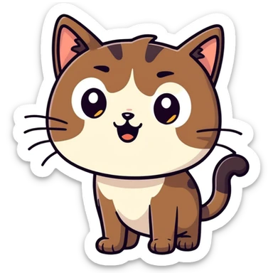 dark brown cat shocked 😮  sticker
