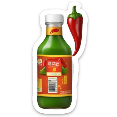 a bottlr of hot chilli sauce sticker