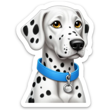Dalmatian with a blue collar sticker