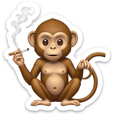 a monkey smoking weed sticker