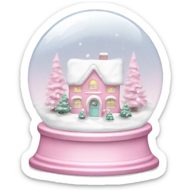 Snowglobe pastel pink Christmas  with snow sticker