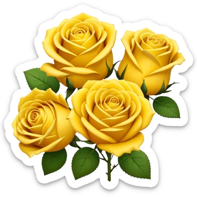 Dozens of 3D yellow roses without a background sticker