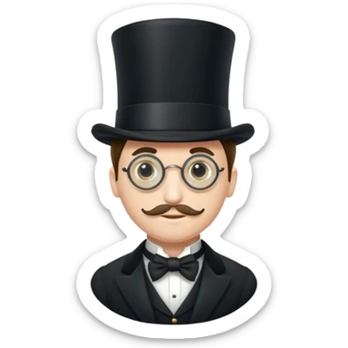 Rich man wearing a top hat and a monocle sticker