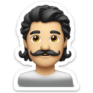 Homme noir tresses et bouc moustache sticker