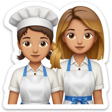 Hairstylist with apron on sticker