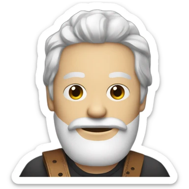 Acoustic Guitarist with short white beard sticker