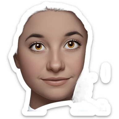 smiling girl portrait with black hair sticker