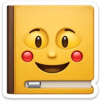 A textbook with the title 'Emoji' written on the cover sticker