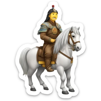 Genghis Khan on horse sticker