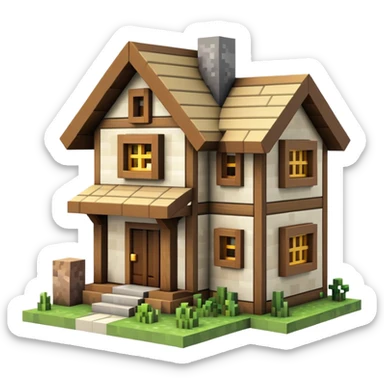 Minecraft house sticker