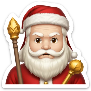 Santa in a mace mask sticker