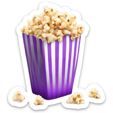 Realistic isolated pieces of purple popcorn.  sticker