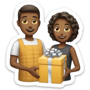 person gifting to another person sticker