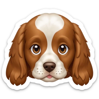 Cachorro Cocker spaniel branco com manchas marrom dormindo olhos fechados sticker