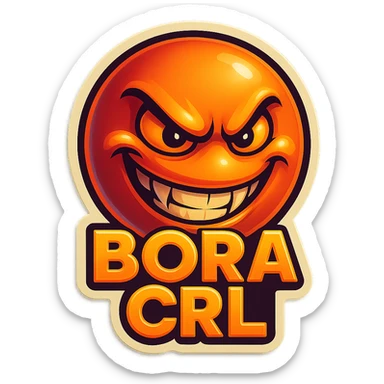 grin EVIL LOOk , Make it say "BORA CRL"" sticker