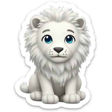 Cute Snow lion plushie sticker