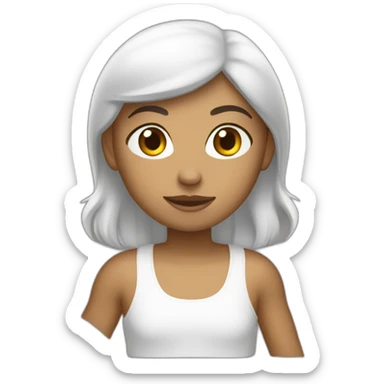 fille-basketeuse-brune-et-blanche sticker