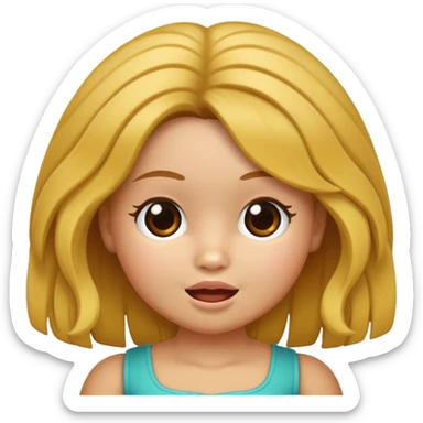 Boneca chorando cabelo cacheado png sticker