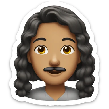 Rachel with a mustache  sticker