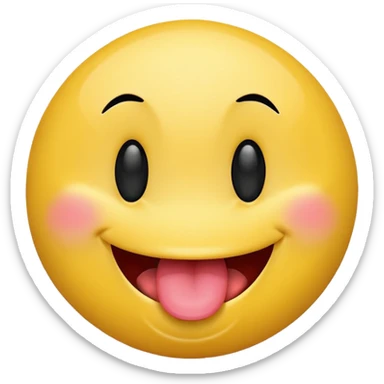 A smiley face shaking its head with its tongue out sticker