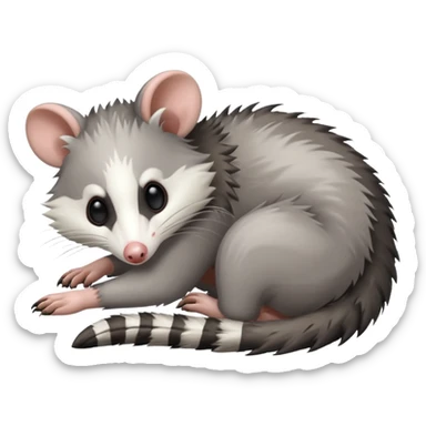 Opossum playing dead sticker