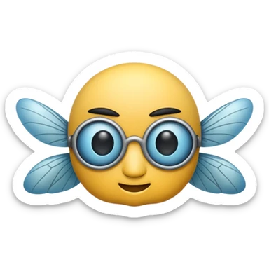 fly with headhpones on sticker