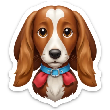Long hair spotted wiener dog  sticker