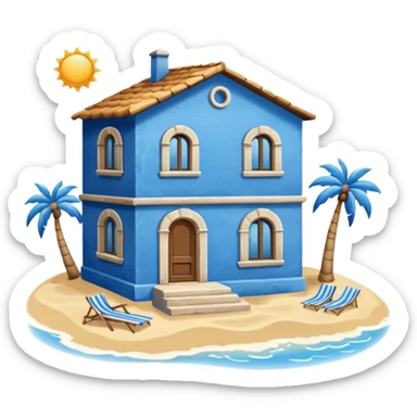 Blue house in a Italian beach  sticker