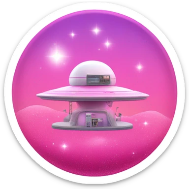 Pink ombre research station with glitter  sticker