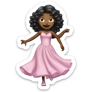 a girl dancing in a prom sticker