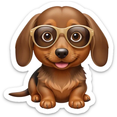 Dachshund with sunglasses sticker