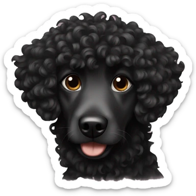 Black curly dog sticker