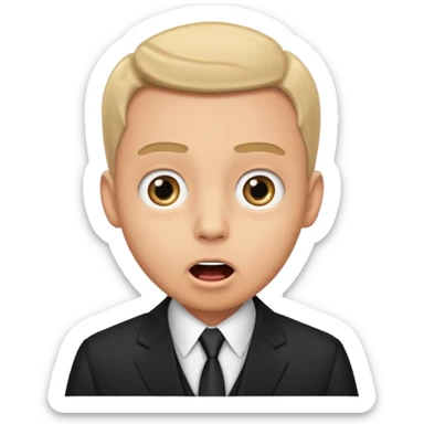 a man in a formal suit surprised sticker