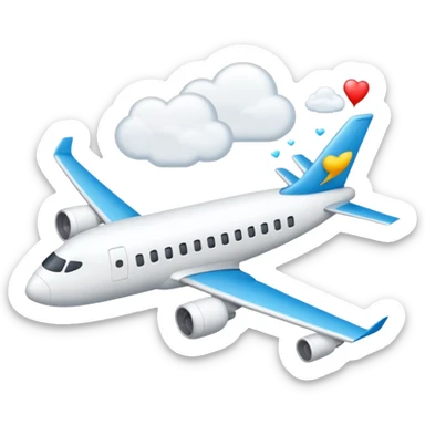 Aeroplano che scrive nel cielo “ti amo” sticker